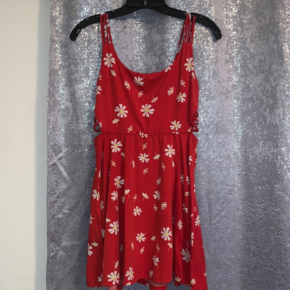 Socialite floral print strappy skater dress